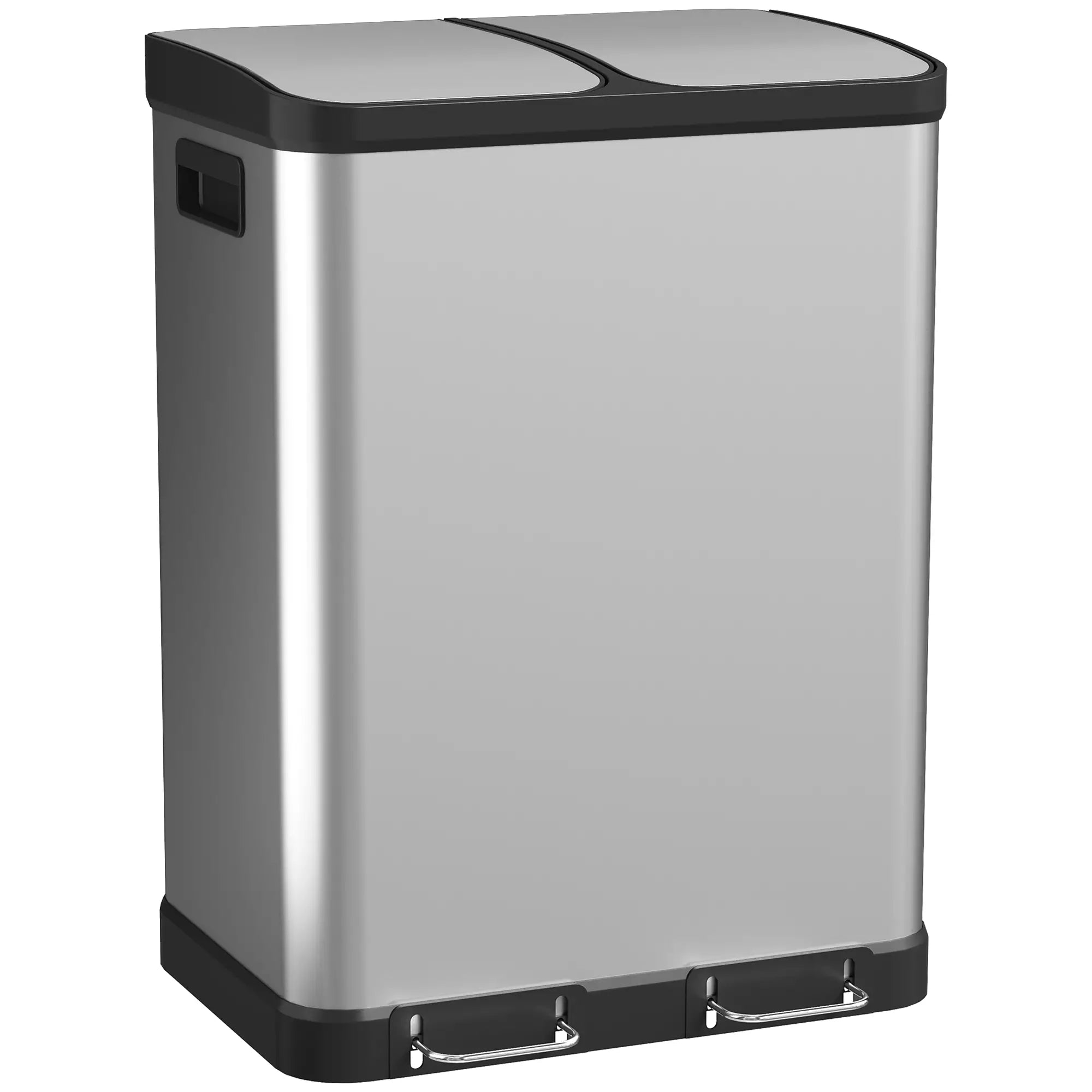 Kitchen Garbage Bin, 2 x 7.9 Gal, Soft-Close With Removable Buckets, Silver Small Kitchen Appliances at Gallery Canada