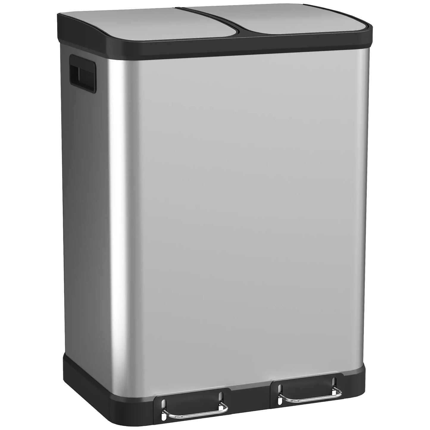 Kitchen Garbage Bin, 2 x 7.9 Gal, Soft-Close With Removable Buckets, Silver Small Kitchen Appliances at Gallery Canada
