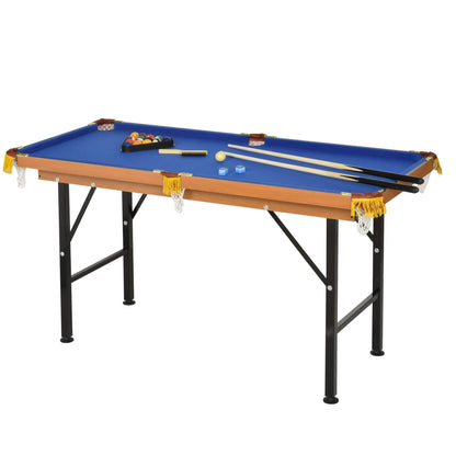 54.3"L Mini Pool Table, Portable, Includes Cues, Balls, Chalk, Rack, Blue Game Tables at Gallery Canada