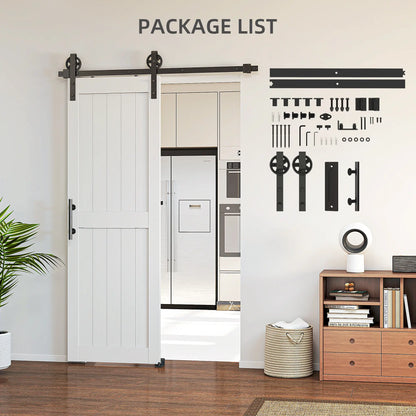 Barn Door with 5FT Sliding Hardware Kit, White