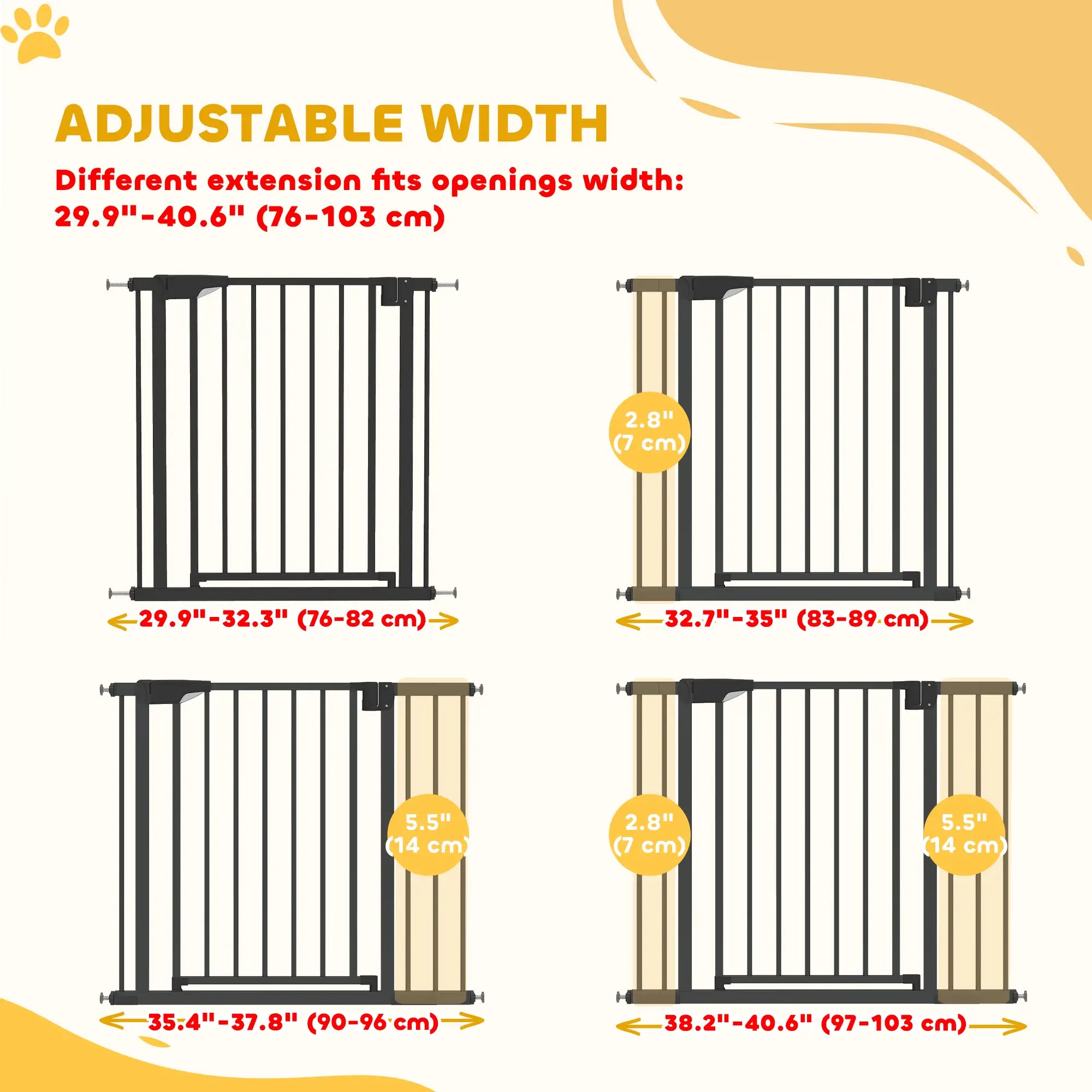 Baby Gate, Pet Safety Gate, 30