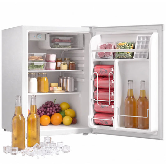 2.6 Cu Ft Mini Fridge, Compact Refrigerator, White Small Kitchen Appliances White at Gallery Canada
