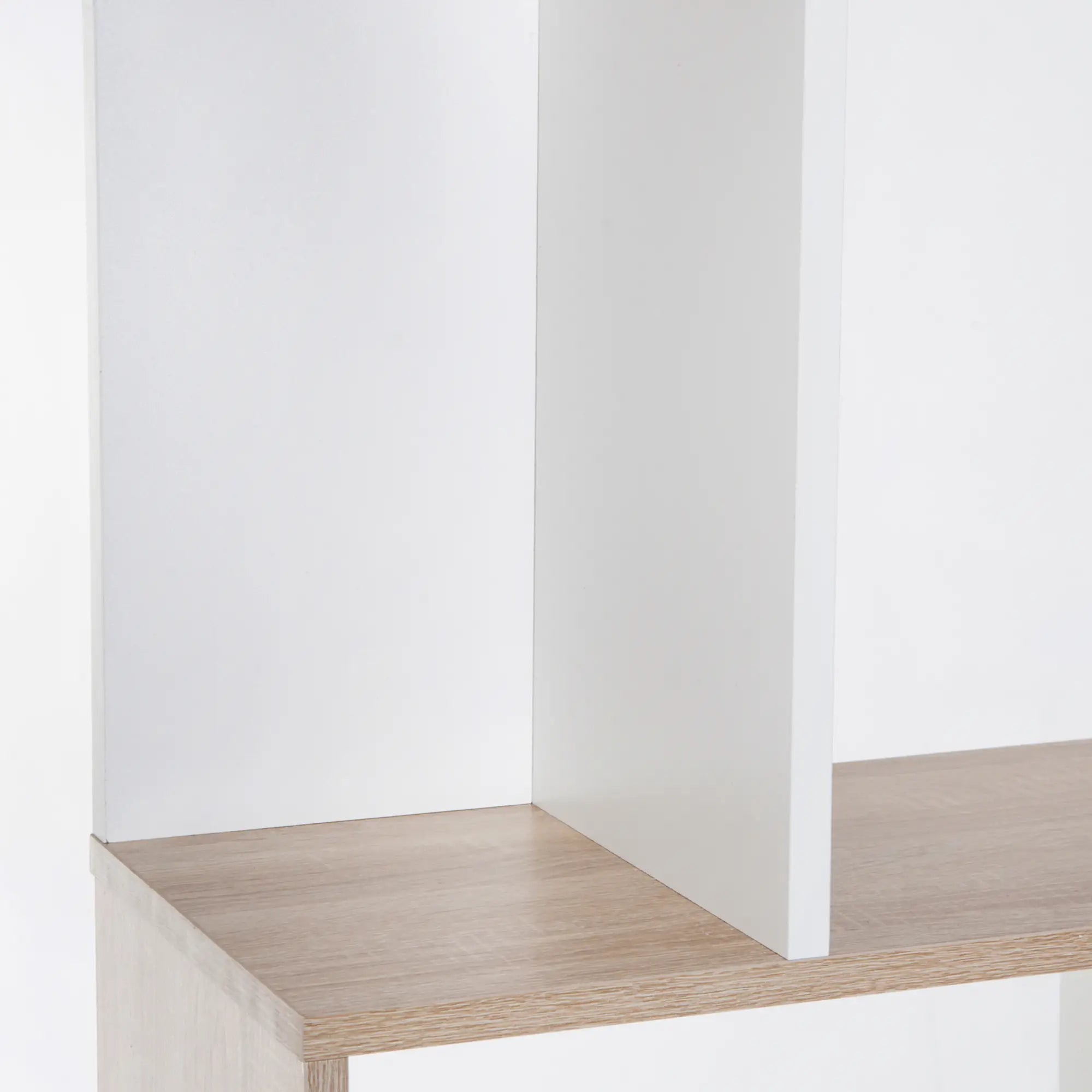 5-Tier Geometric Bookcase, Modern Room Divider, White Display Bookshelves at Gallery Canada