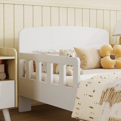 Toddler Bed with Safety Rails, Kids Bed Frame, White Kids Bedroom Furniture at Gallery Canada