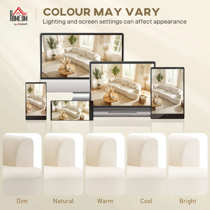3 Seater Sofa, 102" Cream White, Chenille Couch With Spring Cushions, Cream White 3-Seater Sofas at Gallery Canada