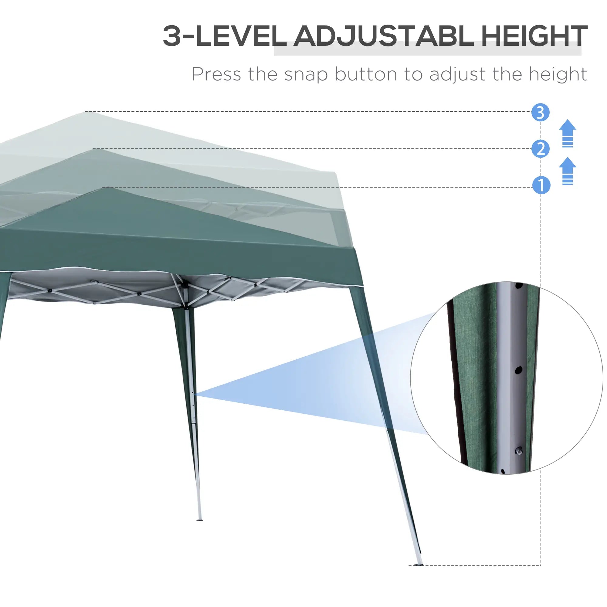 8' x 8' Pop Up Canopy, Outdoor Foldable Tent, Portable with Bag, Green Pop Up Canopies at Gallery Canada