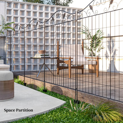 Garden Decorative Fence, 4 Panels 44in x 12ft, Steel Wire Border Edging Garden Fences at Gallery Canada