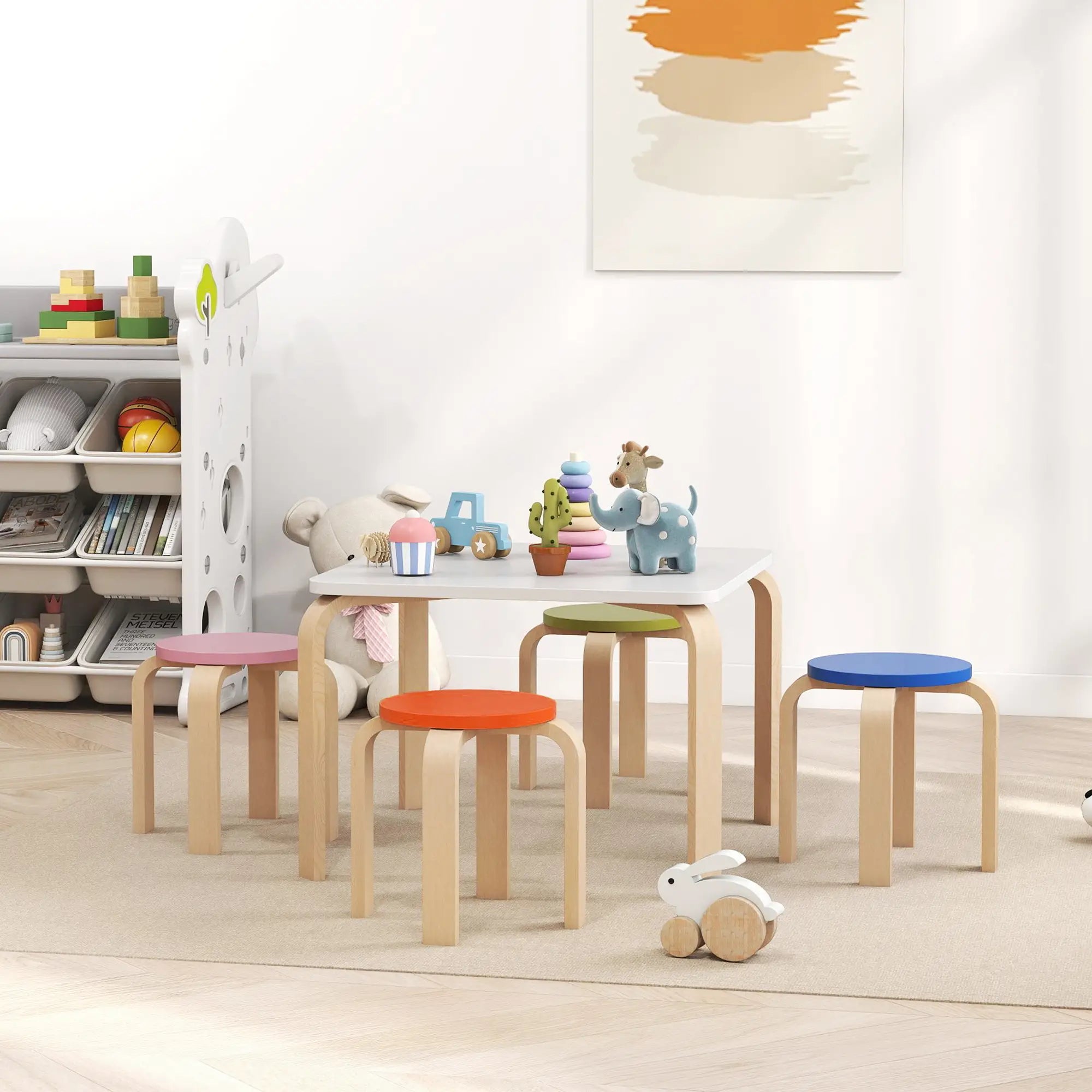 Kids Table and Chair Set, 5-Piece Children Furniture Kids Table Sets at Gallery Canada