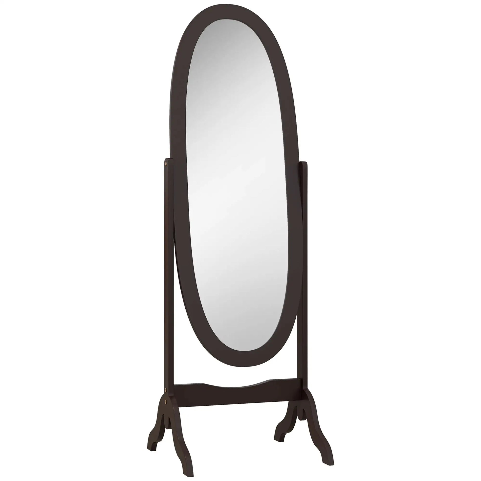 Full Length Floor Mirror, Adjustable Angle Oval Frame, 60x24 Inches Full Length Mirrors at Gallery Canada