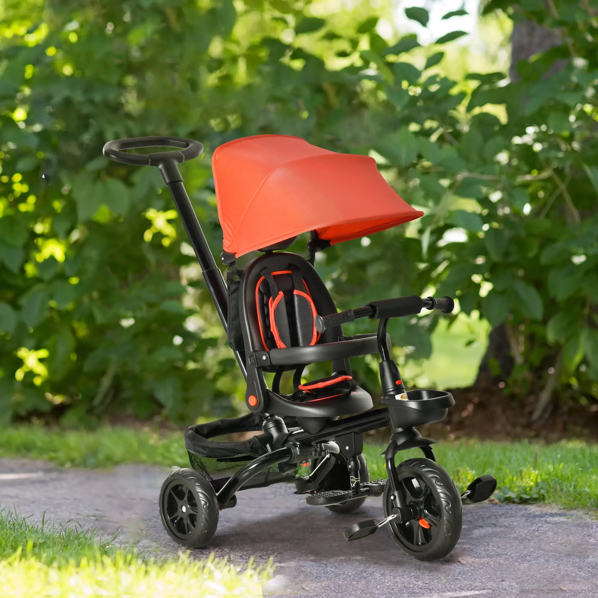 Toddler Tricycle, 4 in 1 Kids Trike, Adjustable Seat, Push Bike, Red Tricycles for Kids at Gallery Canada