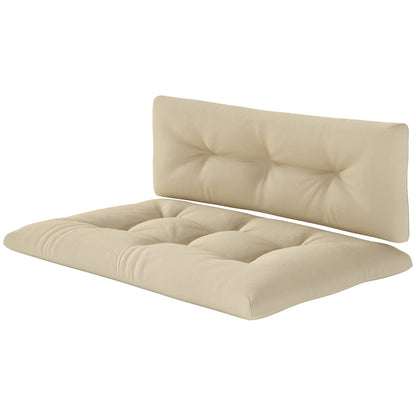 2-Piece Pallet Cushion Set, 3.9" Thick, Outdoor, Tufted, Beige Patio Chair Cushions Beige at Gallery Canada