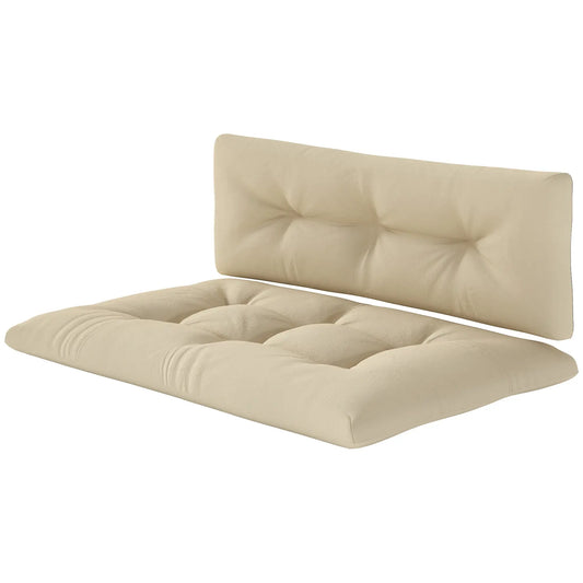 2-Piece Pallet Cushion Set, 3.9" Thick, Outdoor, Tufted, Beige Patio Chair Cushions Beige at Gallery Canada