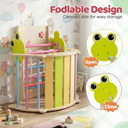 Triangle Climbing Set, Foldable Jungle Gym, Arch Ramp, Climber, Multicolor