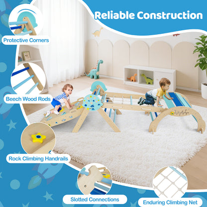 Triangle Set 8-in-1 Foldable Baby Climbing Toys Astronaut/Unicorn Theme, Blue Climbers & Slides at Gallery Canada