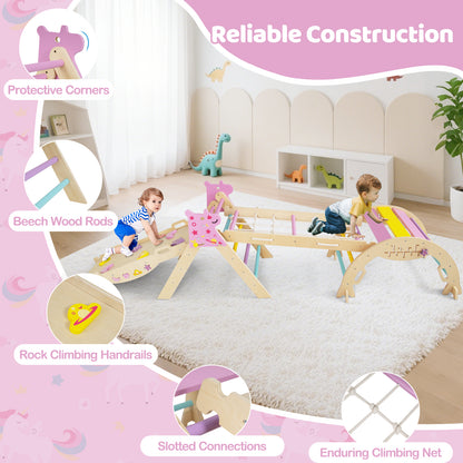 Triangle Set 8-in-1 Foldable Baby Climbing Toys Unicorn Theme, Pink Climbers & Slides at Gallery Canada