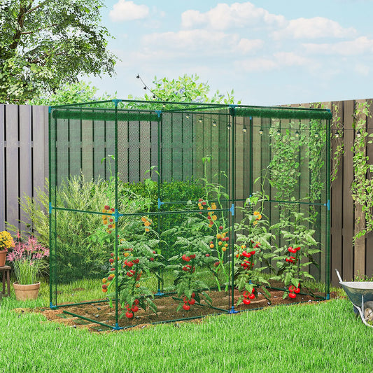 8' x 4' Crop Cage, Plant Protection Tent, Zippered Doors, Vegetable Garden Greenhouses Green at Gallery Canada