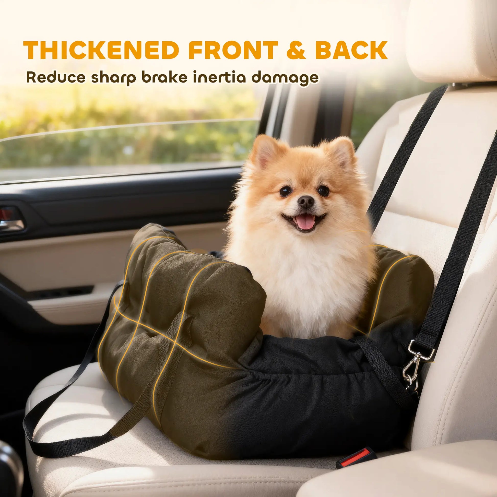 Dog Car Seat for Small Pets, Machine Washable, with Cushion, Black Dog Bike Trailers & Strollers at Gallery Canada