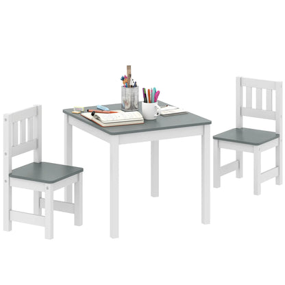 Kids Table and Chairs Set, Toddler Activity Table, 2 Chairs, Grey Kids Table Sets at Gallery Canada