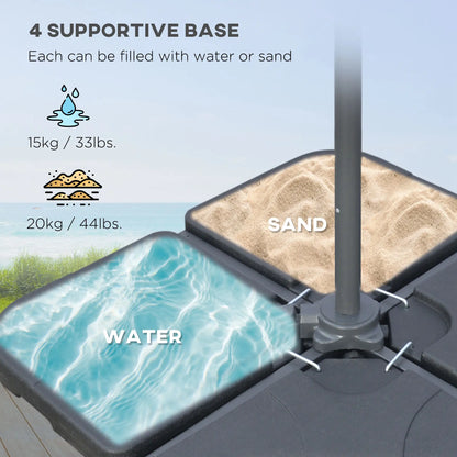 9.6ft Offset Patio Umbrella, Hanging Parasol, Crank, Base Cantilever Umbrellas at Gallery Canada