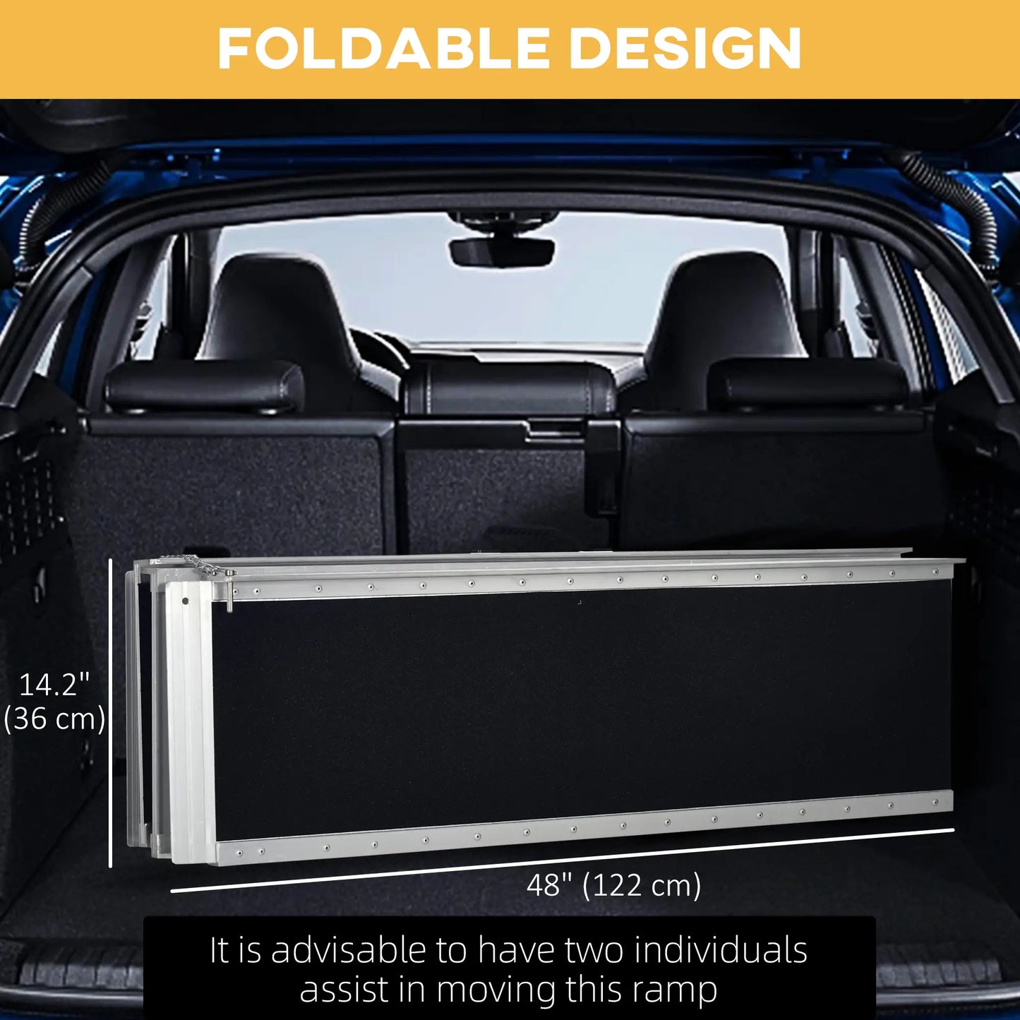 8ft Foldable Wheelchair Ramp, Non-Skid, Portable Aluminium Knee Walker & Wheelchair Ramps at Gallery Canada