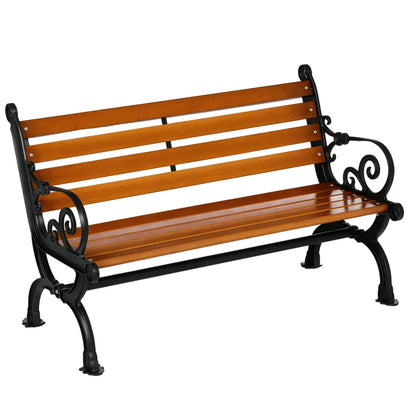 47 Inch Outdoor Garden Bench, Patio Loveseat, 528 lbs. Capacity, Teak Color Outdoor Benches at Gallery Canada