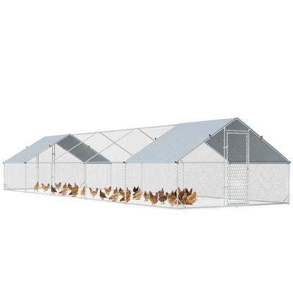 Metal Chicken Coop with Water- and UV-Protection Cover for Backyard Hen, Duck, Rabbit, 32.8' x 9.8' x 6.4' Chicken Coops at Gallery Canada