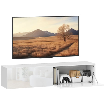 Floating TV Stand, Storage Cupboards for 45, 55, 65in TVs, Wall Mounted, White TV Stands at Gallery Canada