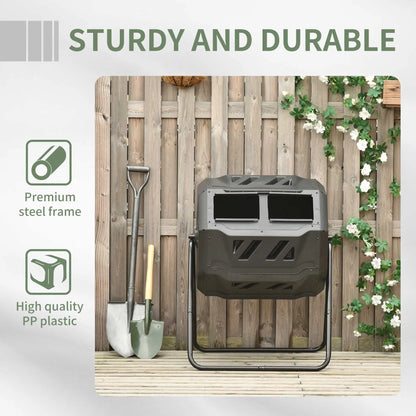 Dual Chamber Compost Bin, 360° Rotating, 43 Gallon, Green Garden Accessories at Gallery Canada