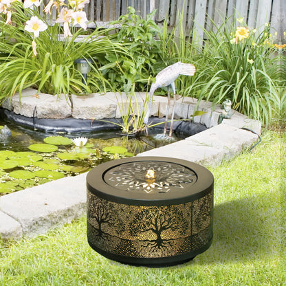 Outdoor Water Fountain with LED Lights, 10" Tall, Black Water Fountains at Gallery Canada