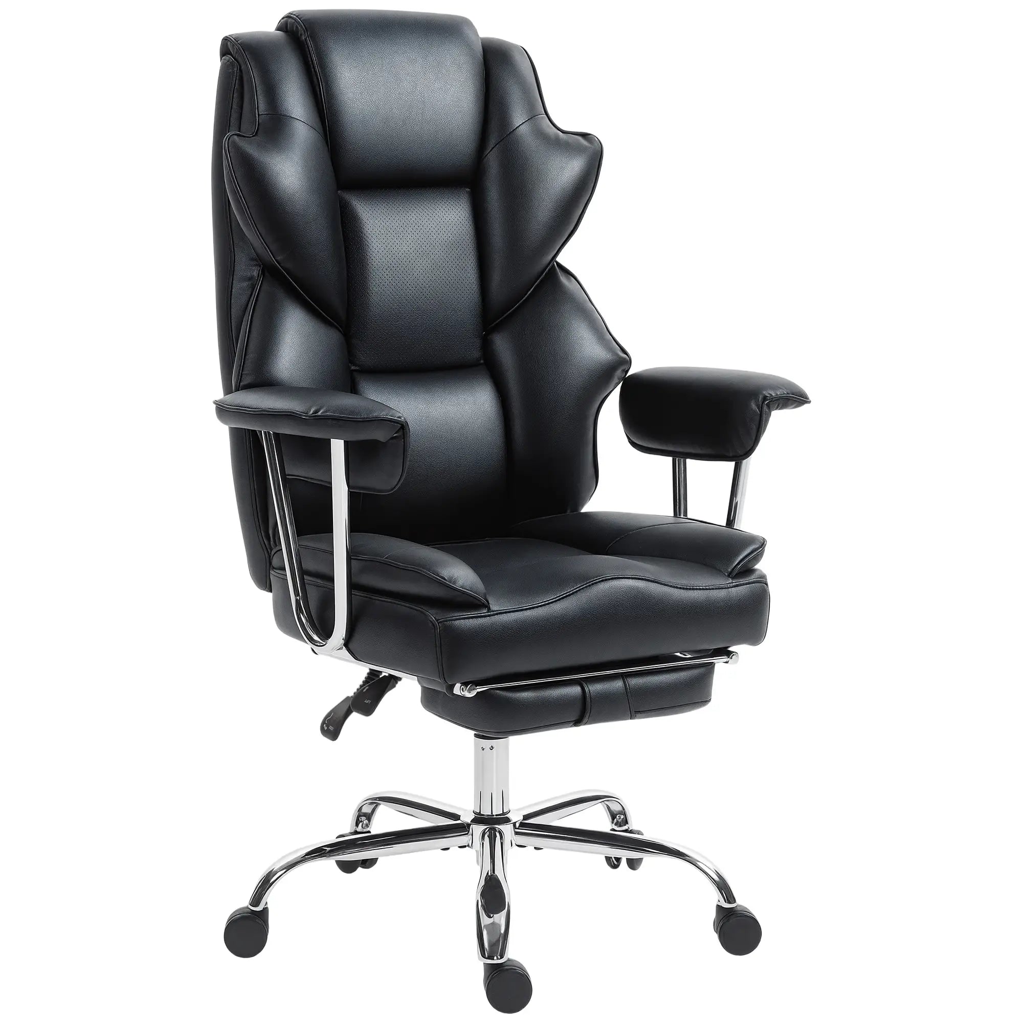 Big And Tall Office Chair, 400 Lbs, Reclining Backrest, PU Leather Executive & Manager Chairs Black at Gallery Canada
