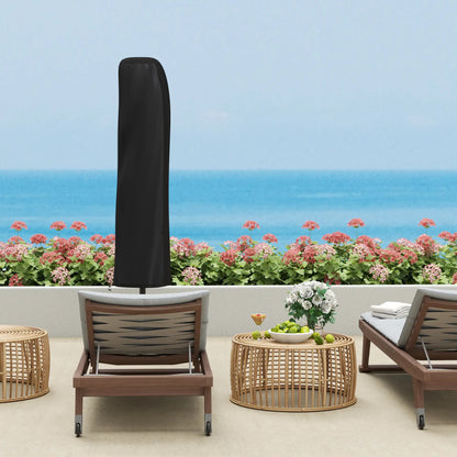 118.1" Patio Offset Umbrella, With Cover, Wind Strap, Crank, Tilt, UPF50+, Grey Offset Cantilever Umbrellas at Gallery Canada