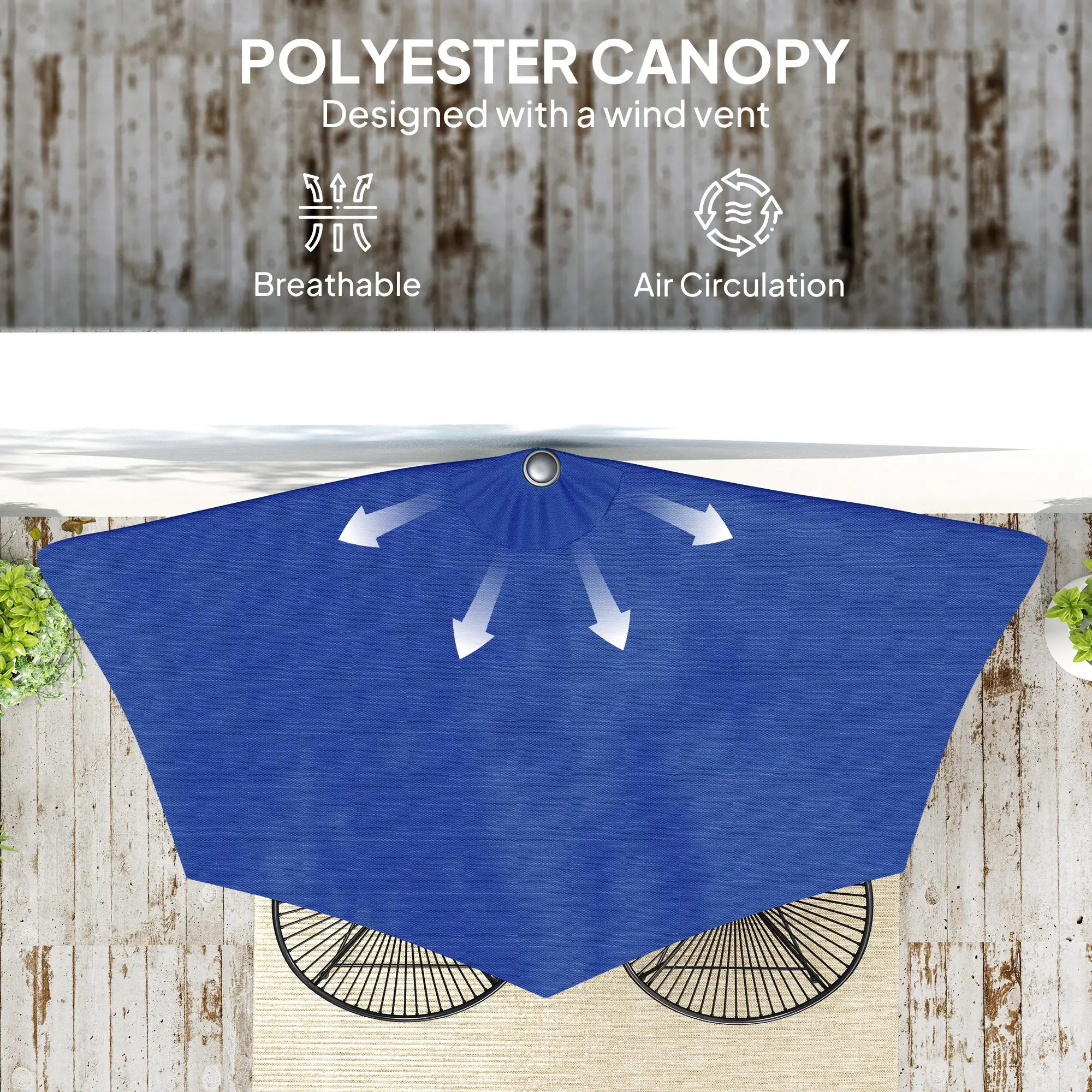 9ft Half Round Umbrella, Outdoor Patio Sun Shade, Deep Blue Half Round Umbrellas at Gallery Canada