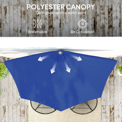 9ft Half Round Umbrella, Outdoor Patio Sun Shade, Deep Blue Half Round Umbrellas at Gallery Canada
