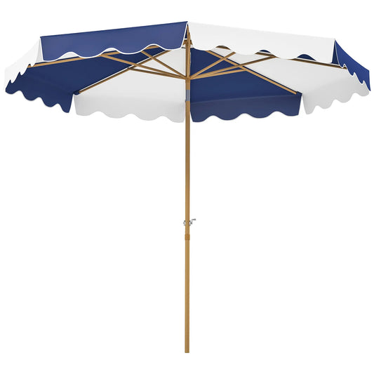 9FT Patio Umbrella, 8 Ribs, Crank & Tilt, UPF 50+, Mixed Color Sun Umbrellas Blue, White, Yellow at Gallery Canada