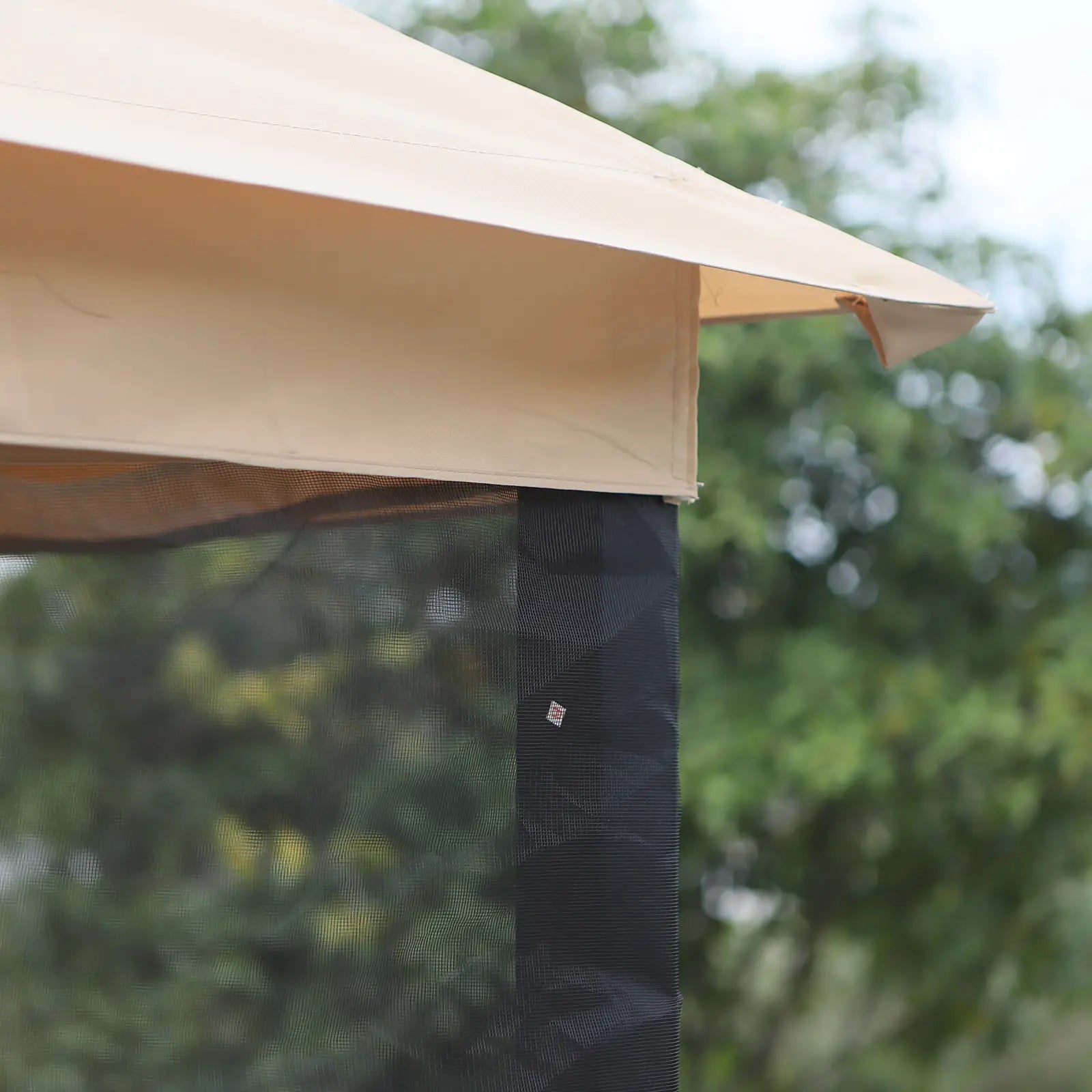 3 Person Outdoor Daybed, Canopy Gazebo Swing Chair, Mesh Mosquito Net, Sun Shade, Beige Porch Swings with Canopy at Gallery Canada