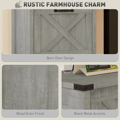 Vertical 3-Drawer Filing Cabinet, Rustic Farmhouse, A4 Letter Size, Stone Grey Office Cabinets & Cupboards at Gallery Canada