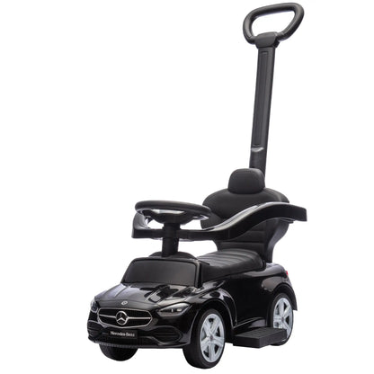 2-in-1 Sliding Walking Car for Toddlers, Black