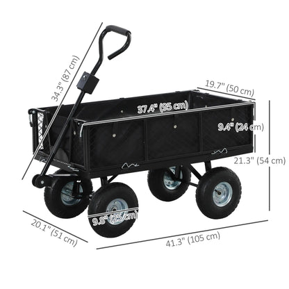 Steel Garden Cart, Utility Wagon, Removable Liner, Quick-Release Sides, 10" Wheels, 660lbs Capacity Folding Garden Carts at Gallery Canada