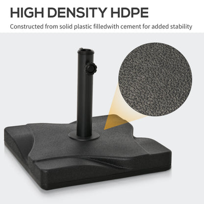 Outdoor Square Cement Parasol Base, Fits Φ1.3", Φ1.5", Φ2.0" Pole, Black Umbrella Bases at Gallery Canada