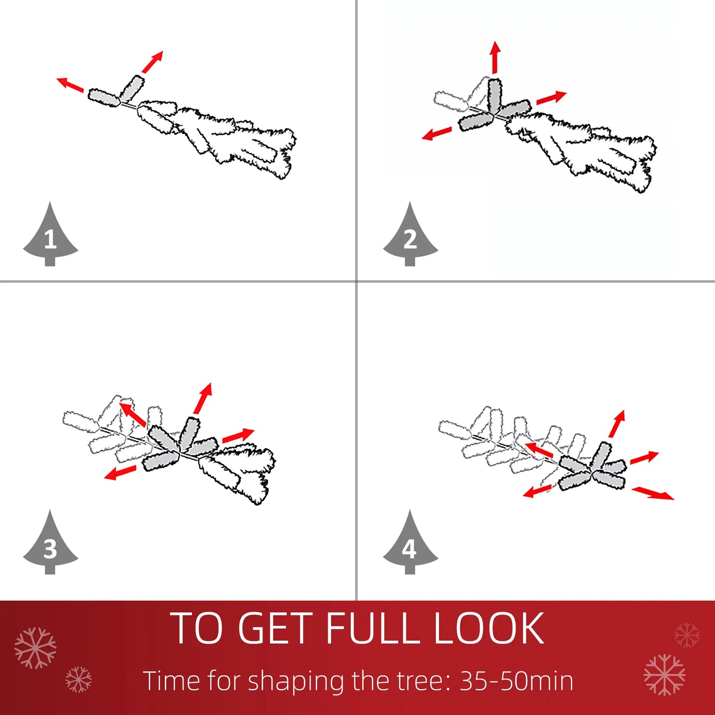7FT Artificial Christmas Tree, Foldable Feet, Indoor, White White Christmas Trees at Gallery Canada