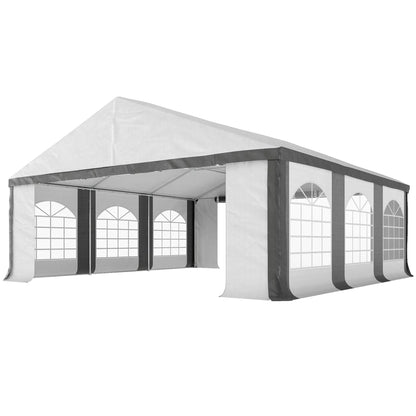 20' x 20' Heavy Duty Wedding Tent, Outdoor Carport Garage, Grey Canopy Tents Grey and White at Gallery Canada