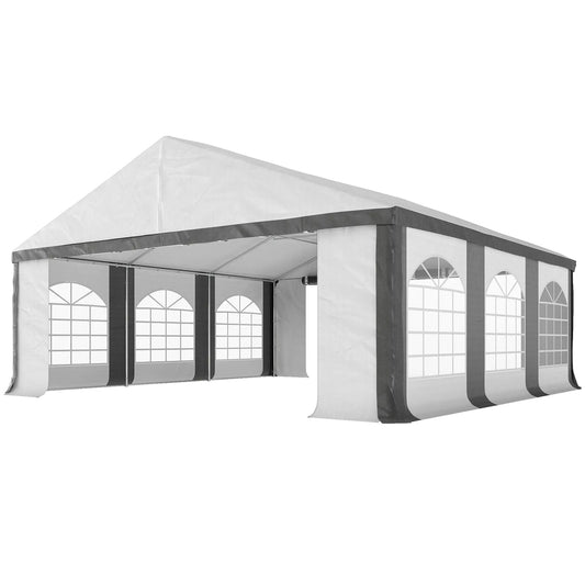 20' x 20' Heavy Duty Wedding Tent, Outdoor Carport Garage, Grey Canopy Tents Grey and White at Gallery Canada