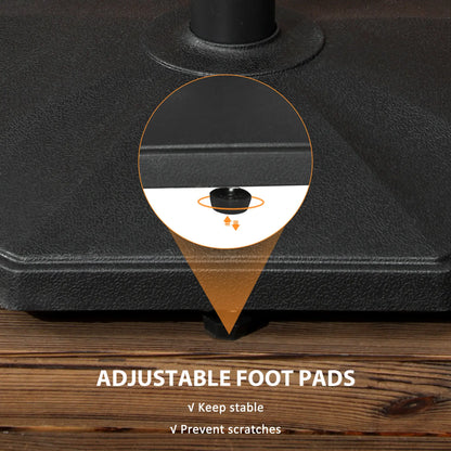 48lbs Concrete Umbrella Base, Outdoor Stand for Lawn, Deck, Garden, Black Umbrella Bases at Gallery Canada