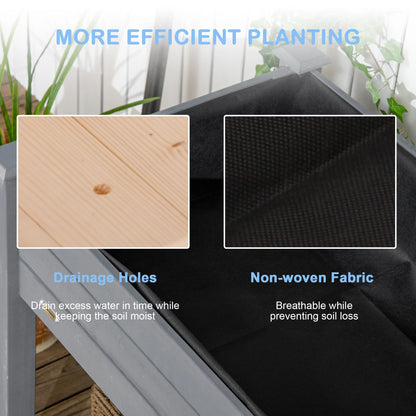 34"x18"x30" Wooden Raised Garden Bed, Elevated Planter Box with Legs, Dark Grey Raised Garden Beds at Gallery Canada