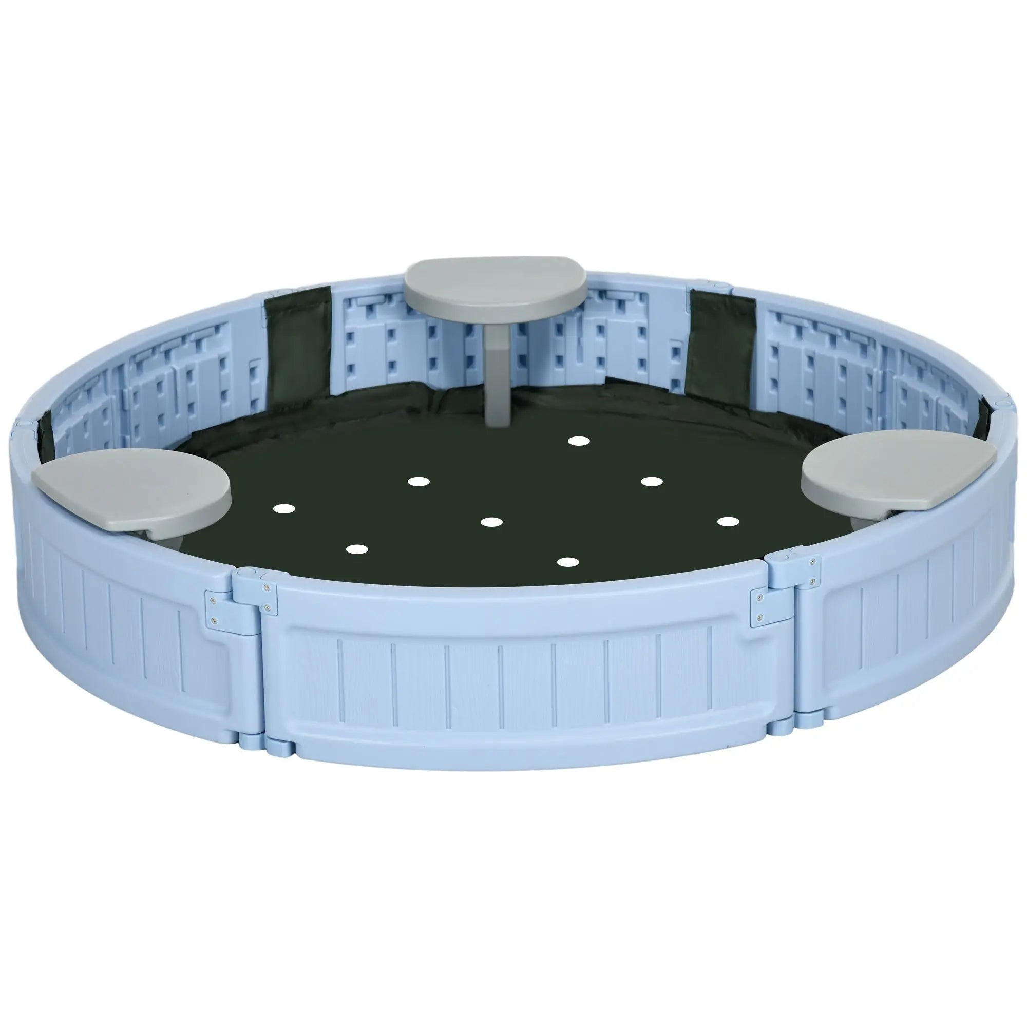 Kids Outdoor Sandbox with Cover, 3-12 Years, Light Blue Sandboxes & Accessories Light Blue, Grey at Gallery Canada