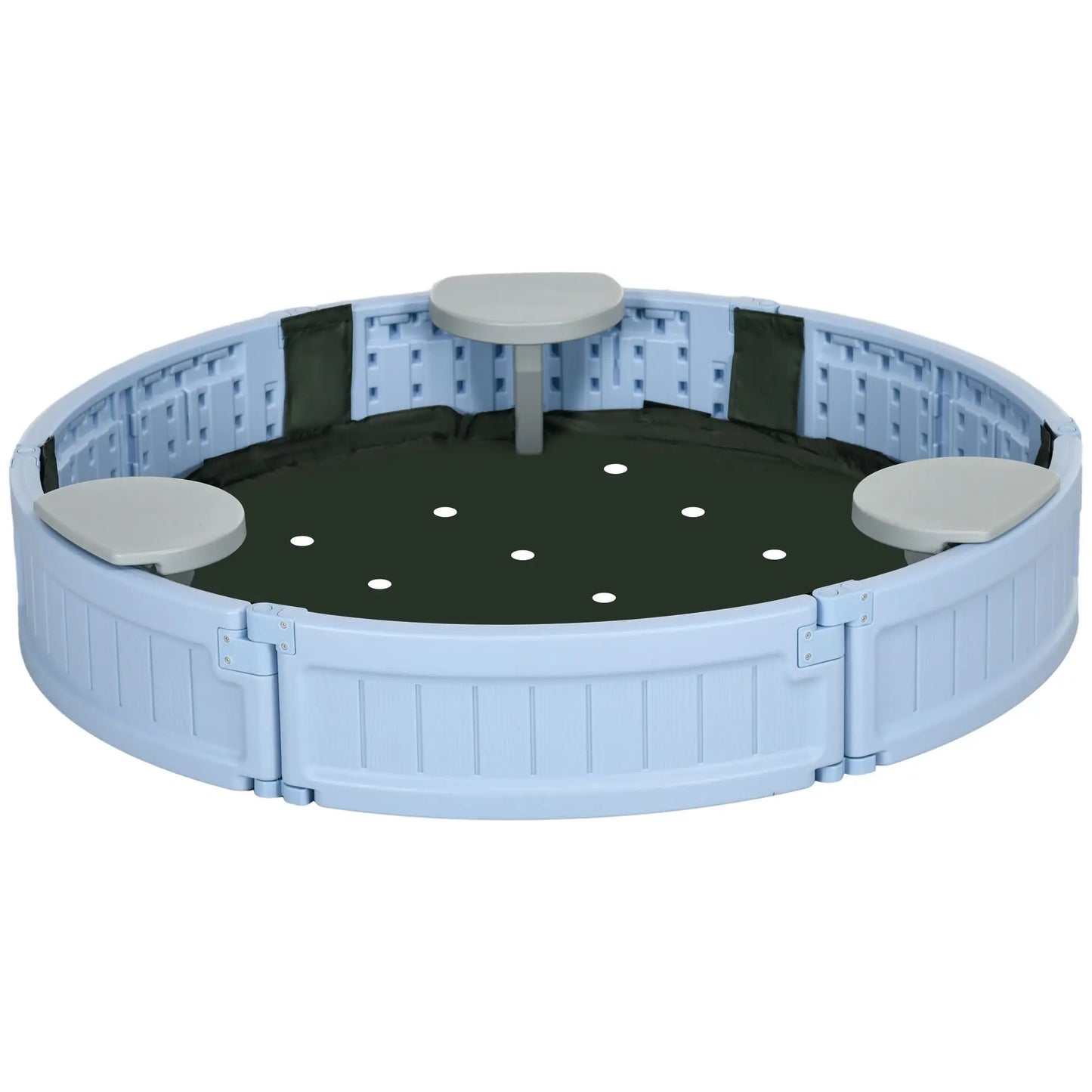 Kids Outdoor Sandbox with Cover, 3-12 Years, Light Blue Sandboxes & Accessories Light Blue, Grey at Gallery Canada