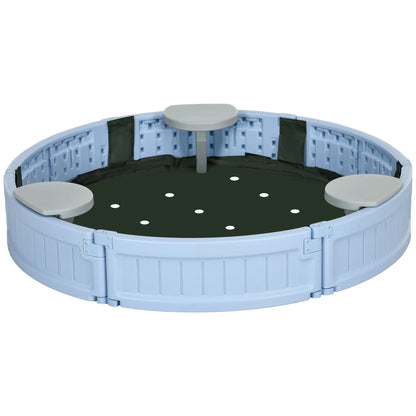 Kids Outdoor Sandbox with Cover, 3-12 Years, Light Blue Sandboxes & Accessories Light Blue, Grey at Gallery Canada
