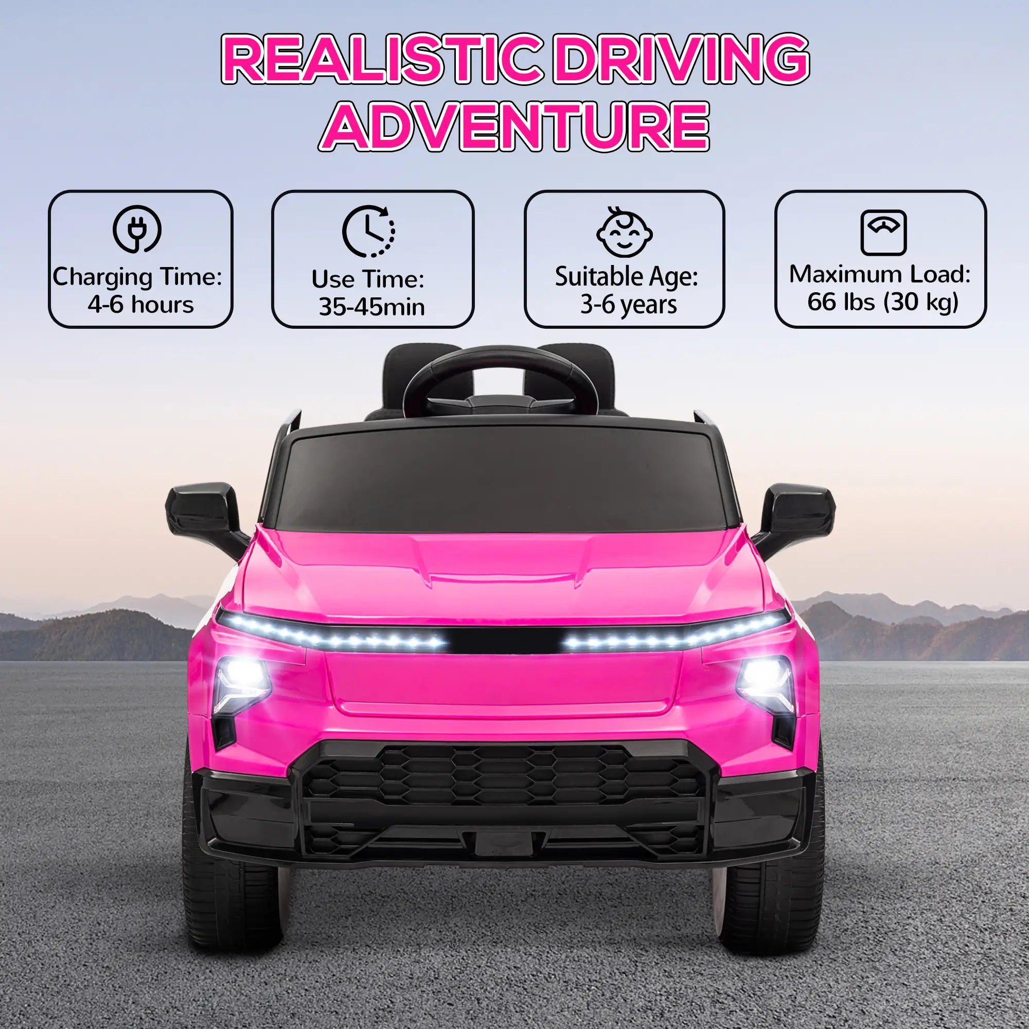 12V Chevrolet Silverado EV RST Licensed Kids Car, Pink Electric Toy Cars at Gallery Canada