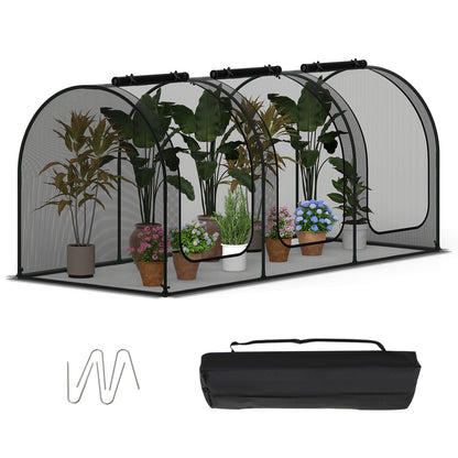 Tunnel Crop Cage Large Portable Plant Protection Tent with 3 Roll-up Zippered Doors Greenhouses Options at Gallery Canada
