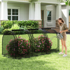 Tunnel Crop Cage Large Portable Plant Protection Tent with 3 Roll-up Zippered Doors Greenhouses Options at Gallery Canada